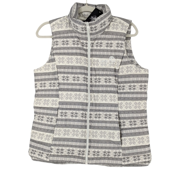 NEW Lands End Allied Feather Down Puffer Vest Jacket Full Zip 600 Fill Power M - Picture 1 of 10